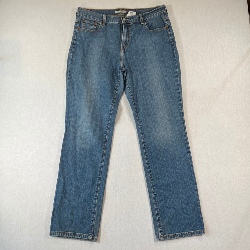Levis 505 Jeans Womens 14M Straight Leg Medium Wash 30" Inseam Denim Stretch